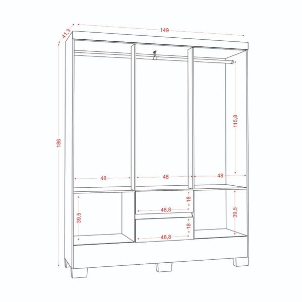 Imagem de Guarda Roupa Coimbra 6 Portas 2 Gavetas Atacama Off White - Aramóveis