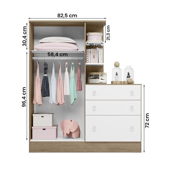 GU. Craftsman - SD-24 - 2pin/4.4mm 美品!! Guarda Roupa com Comoda Doce Sonho 4070 Branco - Guarda-Roupa