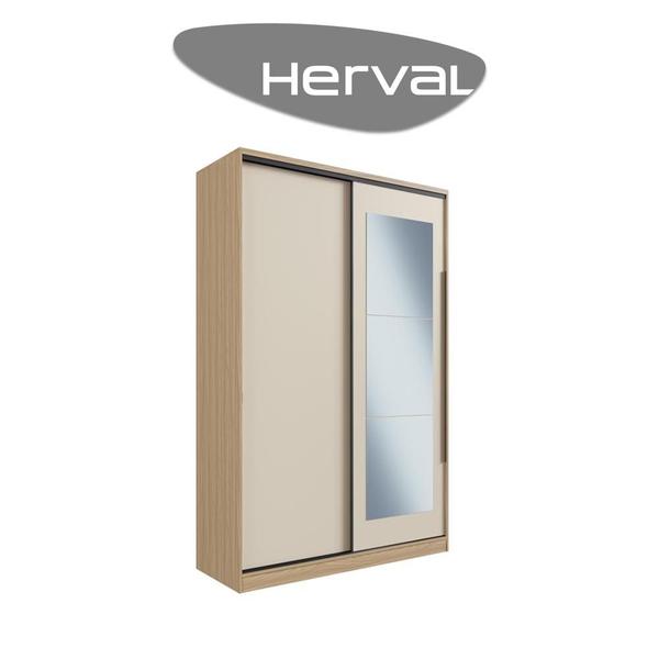 Imagem de Guarda-Roupa com Espelho Solteiro 2 Portas de Correr Herval Viel, Off White