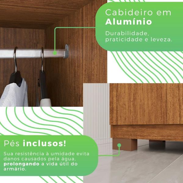 Imagem de Guarda Roupa com Ripado 6 Portas 4 Gavetas Sevilha Prime 100 MDF Imop Móveis