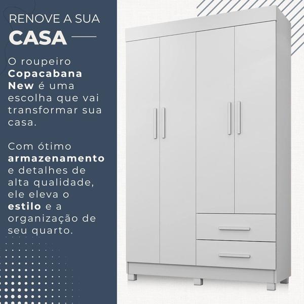 Imagem de Guarda Roupa Copacabana New 4 Portas 2 Gavetas Benetil Móveis