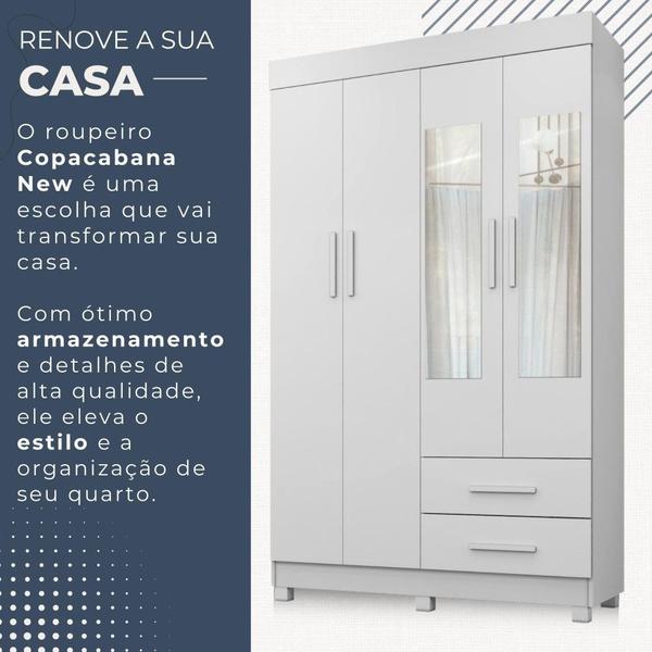 Imagem de Guarda Roupa Copacabana New 4 Portas 2 Gavetas com Espelho Benetil Móveis