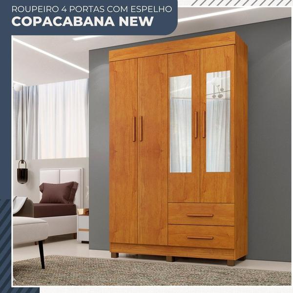 Imagem de Guarda Roupa Copacabana New 4 Portas 2 Gavetas com Espelho Benetil Móveis