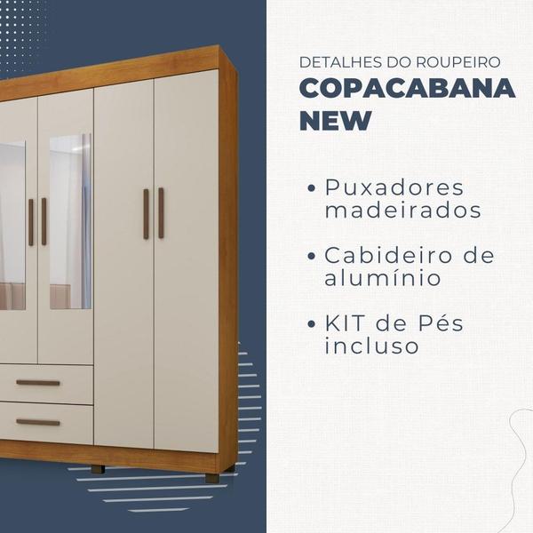 Imagem de Guarda Roupa Copacabana New 6 Portas 2 Gavetas com Espelho Benetil Móveis