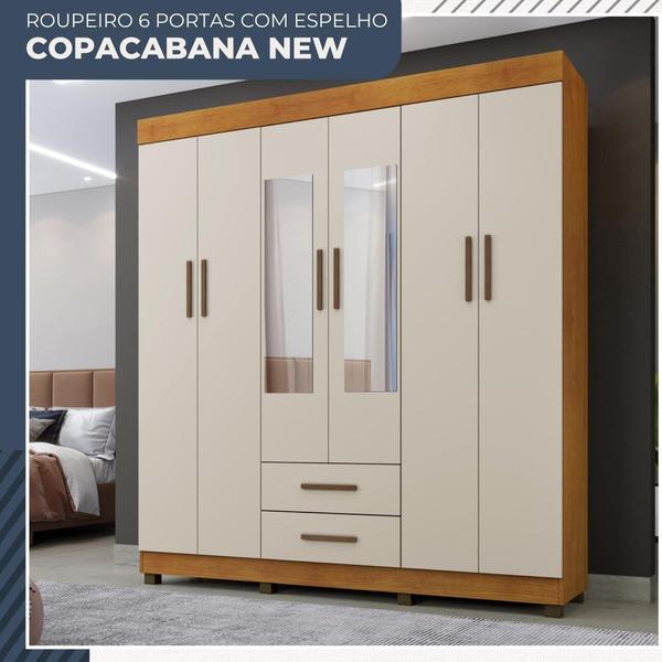 Imagem de Guarda Roupa Copacabana New 6 Portas 2 Gavetas com Espelho Benetil Móveis