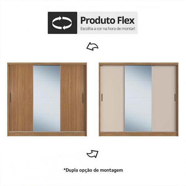 Imagem de Guarda Roupa Dalila 3 Portas, 4 Gavetas e 3 Cabideiros Flex com Espelho - Demóbile