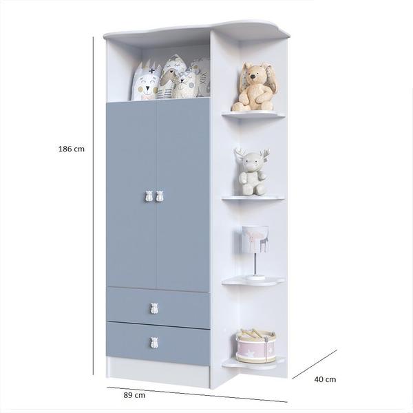 Imagem de Guarda-Roupa de Bebê 2 Portas 2 Gavetas com Cantoneira Baby Móveis Percasa