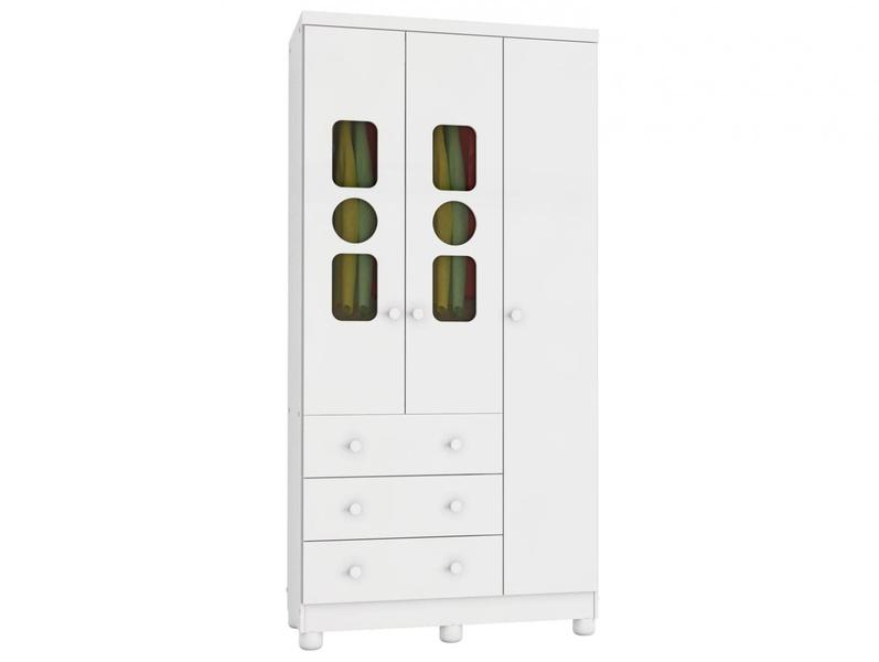 Guarda-roupa de Bebê 3 Gavetas 3 Portas Moveis Peroba Ninho Guarda-roupa de Bebê 3 Gavetas 3 Portas Moveis Peroba Ninho