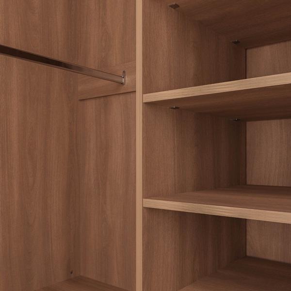 Imagem de Guarda Roupa de Canto Closet com 6 Prateleiras e Portas de Espelho Modular Hera Cabecasa Madeiramade