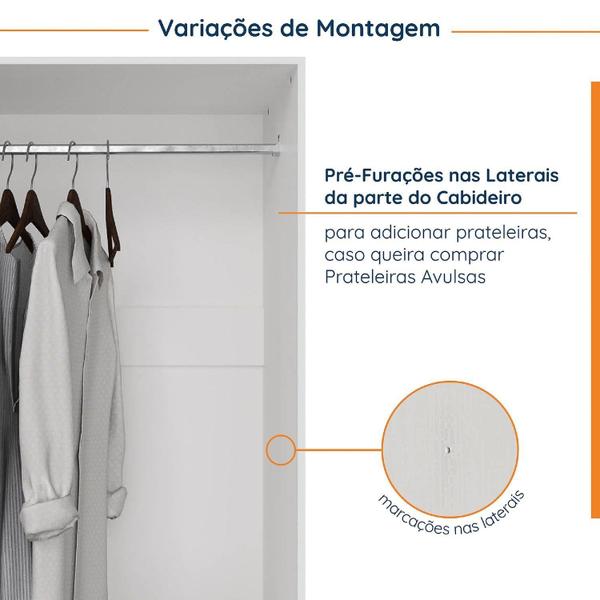 Imagem de Guarda Roupa de Canto Closet com 6 Prateleiras e Portas de Espelho Modular Hera Cabecasa Madeiramade