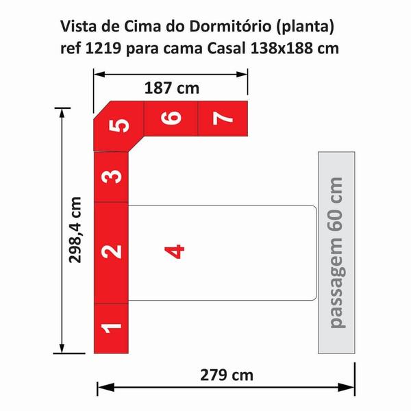 Imagem de Guarda-Roupa de Canto com Cama Baú e Cantoneira 1219 San Remo