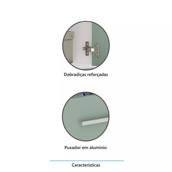 Imagem de Guarda Roupa de Canto Diagonal Modulado 70cm 1 Porta Alpes Luciane Móveis