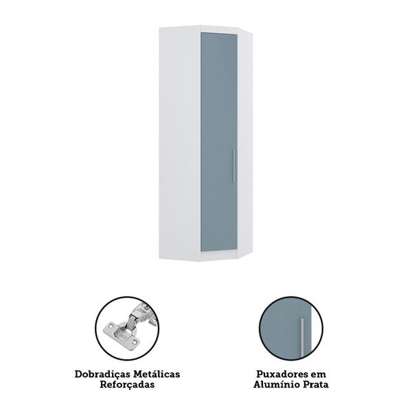 Imagem de Guarda Roupa de Canto Diagonal Modulado 70cm 1 Porta Alpes Luciane Móveis