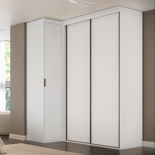 Imagem de Guarda Roupa de Canto Porta de Correr 3 Portas MDF Spacios Belmax