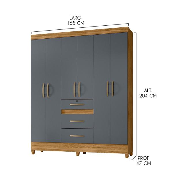 Imagem de Guarda Roupa de Casal 6 Portas 165x204cm Itatiba Moval