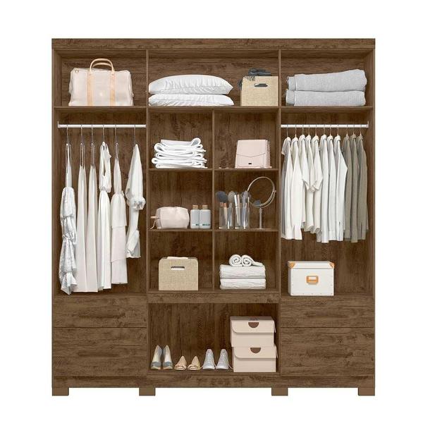 Imagem de Guarda Roupa De Casal Castanho Wood Porto Plus Moval 2,01M