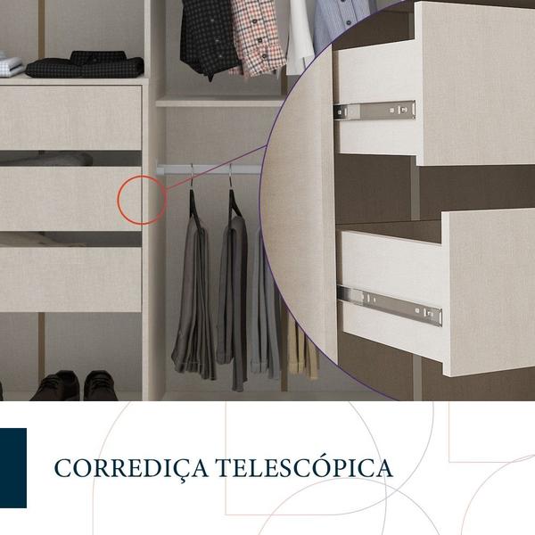 Imagem de Guarda Roupa De Casal Coimbra 2 Portas 6 Gavetas Freijó/ Off White - Politorno