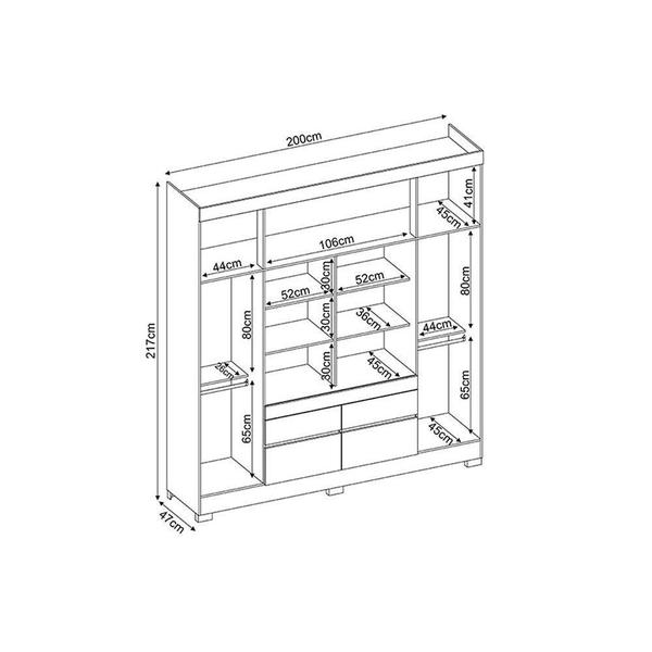 Imagem de Guarda Roupa Demóbile Bilbao 4 Pts Amêndola/Off White