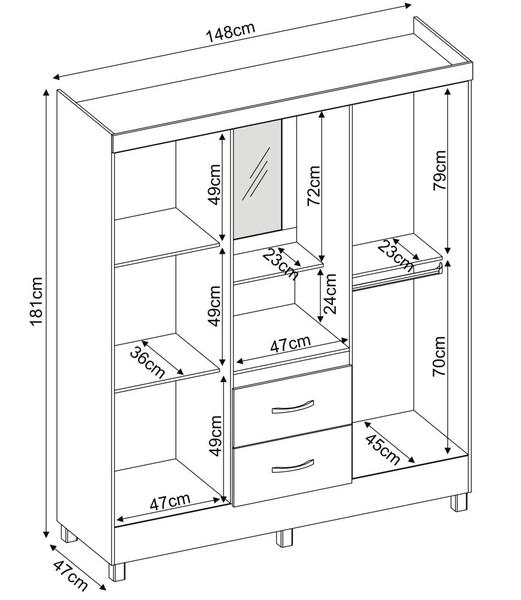 Imagem de Guarda Roupa Demobile capelinha Lord 4 portas 2 gavetas com penteadeira espelho Amendola Touch 134