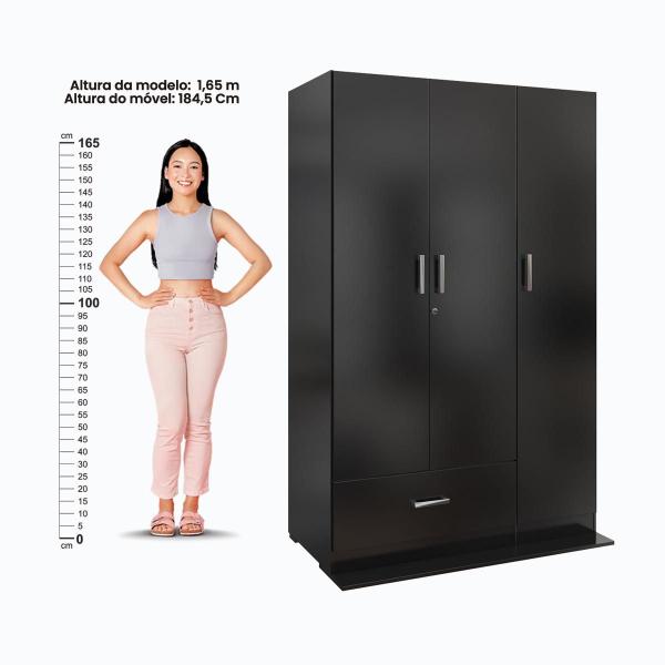 Imagem de Guarda Roupa Ditália 3 Portas 1 Gaveta DM-578