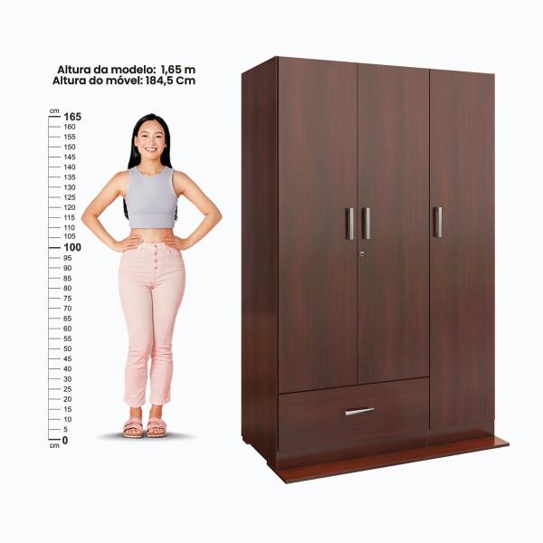 Imagem de Guarda Roupa Ditália 3 Portas 1 Gaveta DM-578