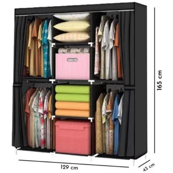 Imagem de Guarda Roupa Dobrável 2 Portas Armário Para Organizar Roupa