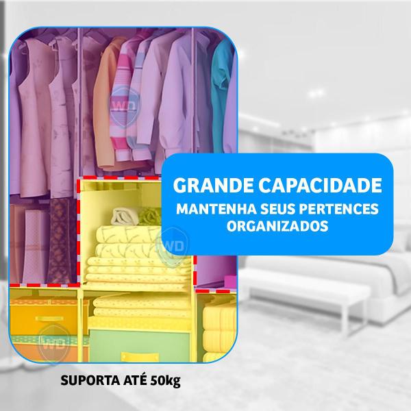 Imagem de Guarda Roupa Dobrável Organizador Cabideiro - Alta Qualidade