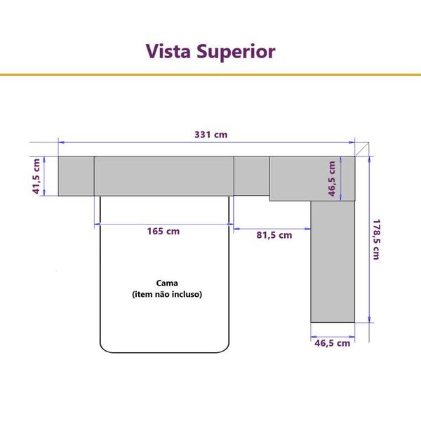 Imagem de Guarda Roupa Dormitório Modulado Alpes Casal 1,58 m Queen Canto - Roupeiro Luciane M03