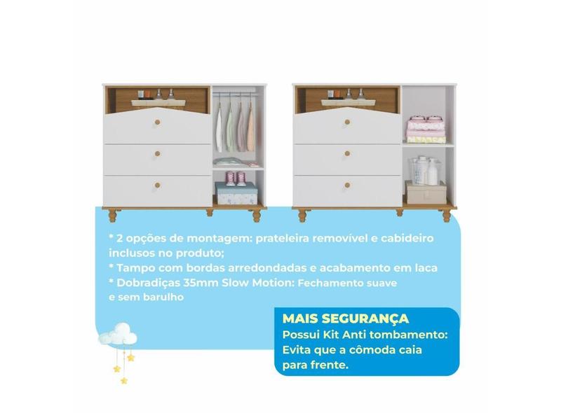 Imagem de Guarda Roupa e Cômoda Retro Casinha Permobili MDF