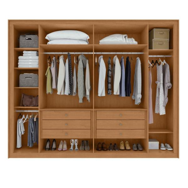 Imagem de Guarda Roupa Easy Space 6 Portas C/ Espelho Amendoa Clean