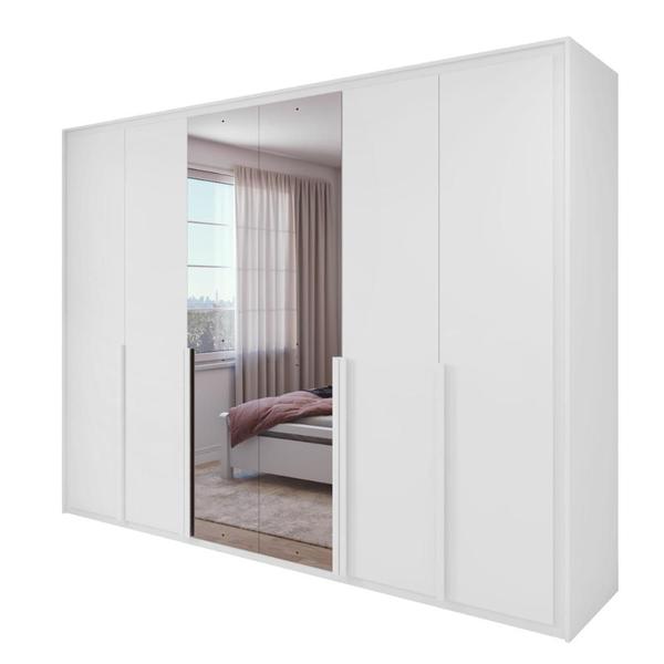 Imagem de Guarda Roupa Easy Space 6 Portas C/ Espelho Branco Lopas