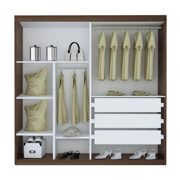 Imagem de Guarda-Roupa ECO 05 100% MDF 2 Portas 3 Gavetas Bom Pastor