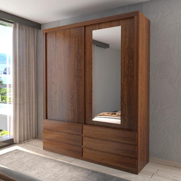 Imagem de Guarda-Roupa ECO 08 Esp 100% MDF 2 Portas 6 Gav Bom Pastor