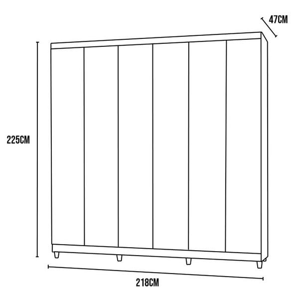 Imagem de Guarda Roupa Elegance 6 Portas com 8 Pes Nature/Alasca - VLR