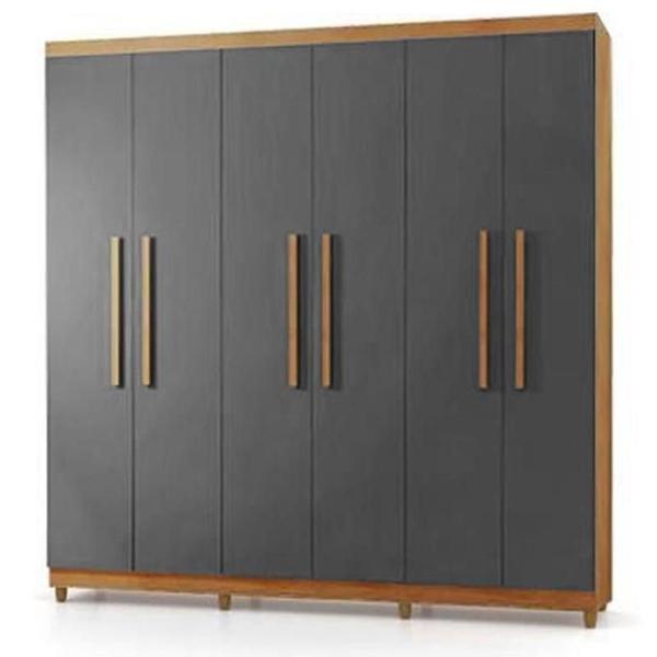 Imagem de Guarda Roupa Elegance 6 Portas com 8 Pes Nature/Alasca - VLR