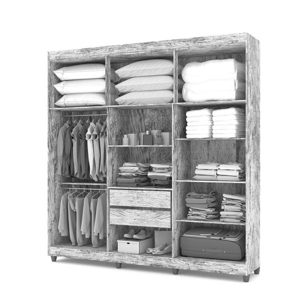 Imagem de Guarda Roupa Elegance 6 Portas com Pes Imbuia Rustico - VLR