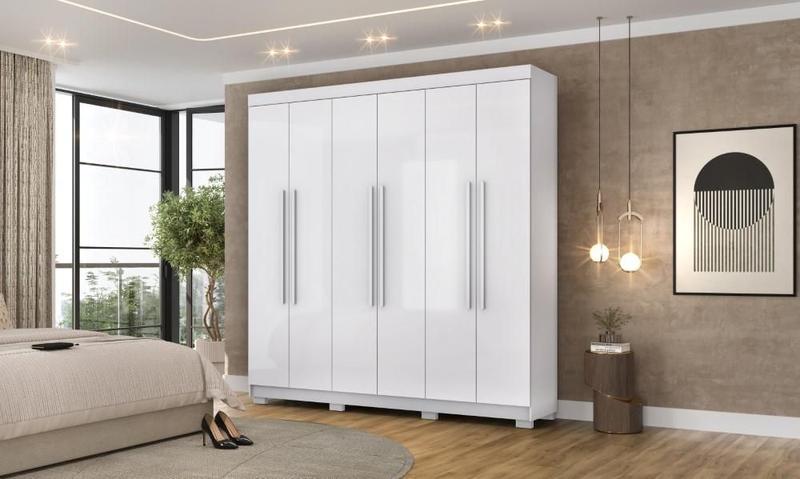 Imagem de Guarda Roupa Elegance 6 Portas e 2 Gavetas Internas - Branco - Vila Rica