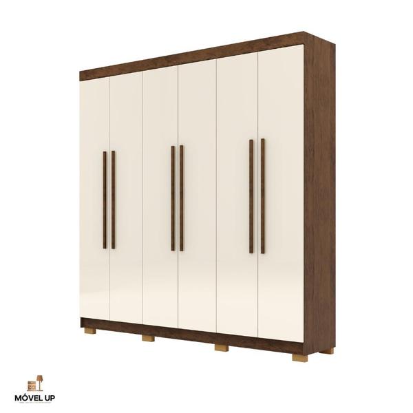 Imagem de Guarda-Roupa Elegance 6 Portas Imbuia/Champanhe - Vlr Móveis