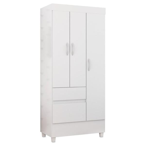 Imagem de Guarda Roupa Flex 3 Portas 2 Gavetas Wind D02 Branco/Rosa/Branco - Mpozenato