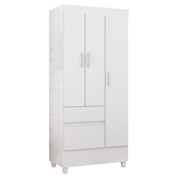 Imagem de Guarda Roupa Flex 3 Portas 2 Gavetas Wind D02 Branco/Rosa/Branco - Mpozenato