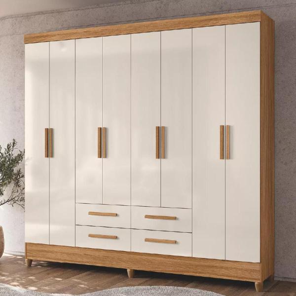 Imagem de Guarda Roupa Flórida Casal 8 Portas 4 Gavetas 204cm x 204cm - Maxx Haus