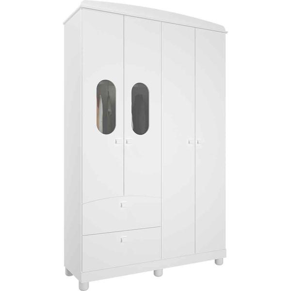 Imagem de Guarda Roupa Fofura com 4 Portas e 2 Gavetas Permóbili Branco