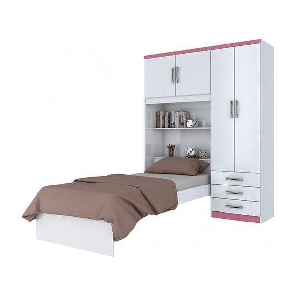 Imagem de Guarda-Roupa Henn Cravo 4 Portas com Cama 3 Gavetas 134-10