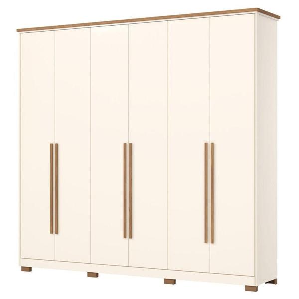 Imagem de Guarda Roupa Henn Verona 6 Portas 6 Gavetas Off White Com Nature