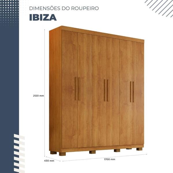 Imagem de Guarda Roupa Ibiza 6 Portas 4 Gavetas em MDP Benetil Móveis