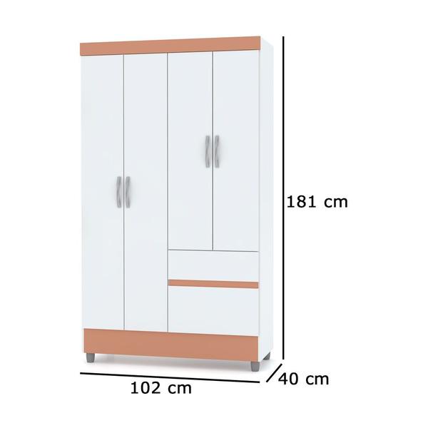 Imagem de Guarda Roupa Ideal 04 Portas e 02 Gavetas Branco Camarim Vila Rica