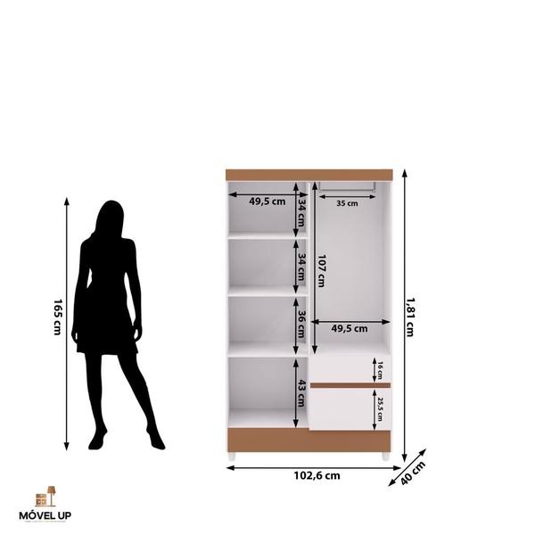 Imagem de Guarda-Roupa Ideal Plus 4 Portas Branco/Camarim - Vlr Móveis