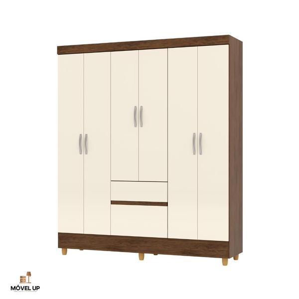 Imagem de Guarda-Roupa Ideal Plus 6 Portas Imbuia/Champanhe Vlr Móveis