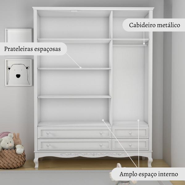 Imagem de Guarda Roupa Infantil 3 Portas Versailles