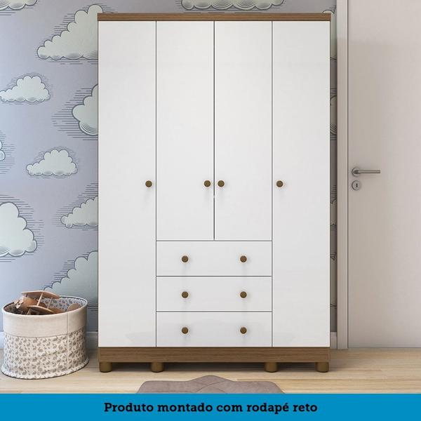 Imagem de Guarda Roupa Infantil 4 Portas com 3 Gavetas 100% MDF Mimo